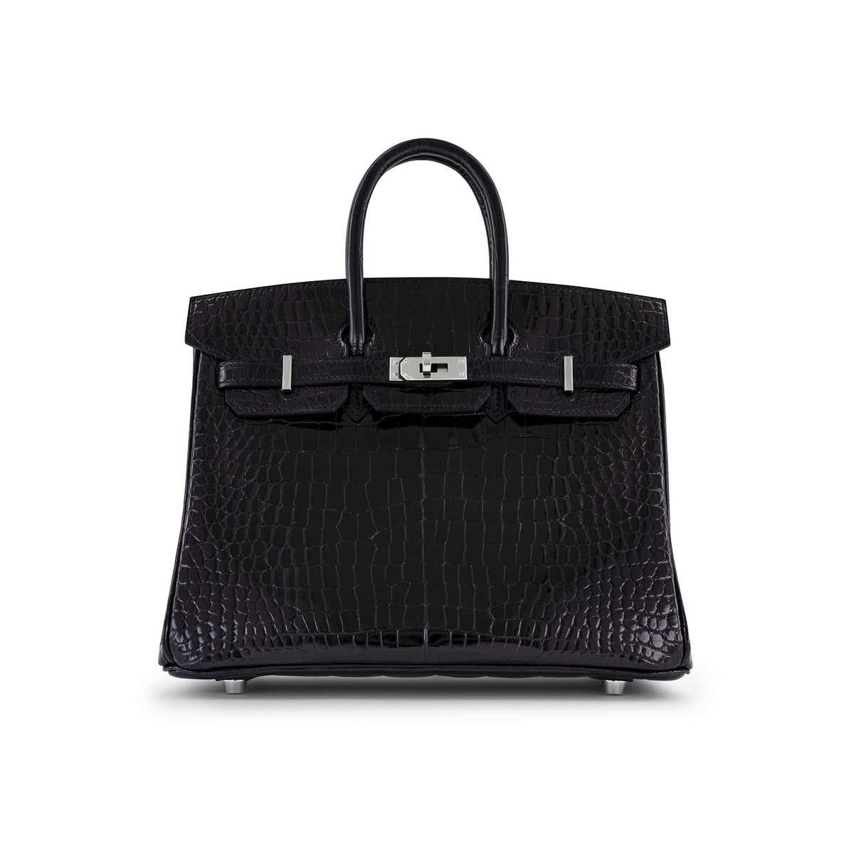 Black Shiny Crocodile Birkin 25cm PHW