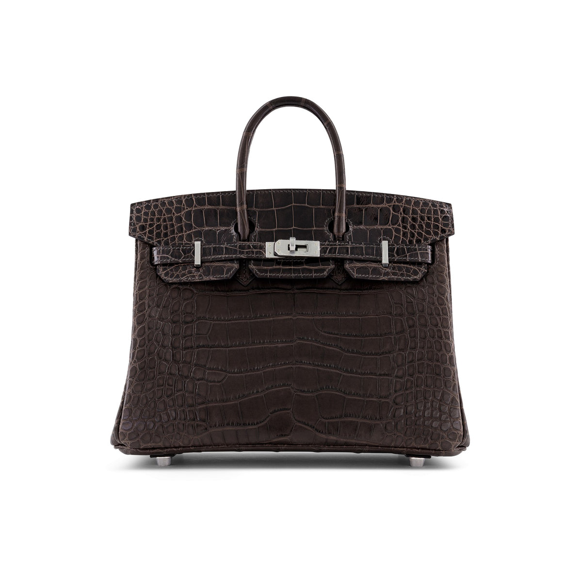 Ebene Matte Touch Shiny Crocodile Birkin 25cm PHW